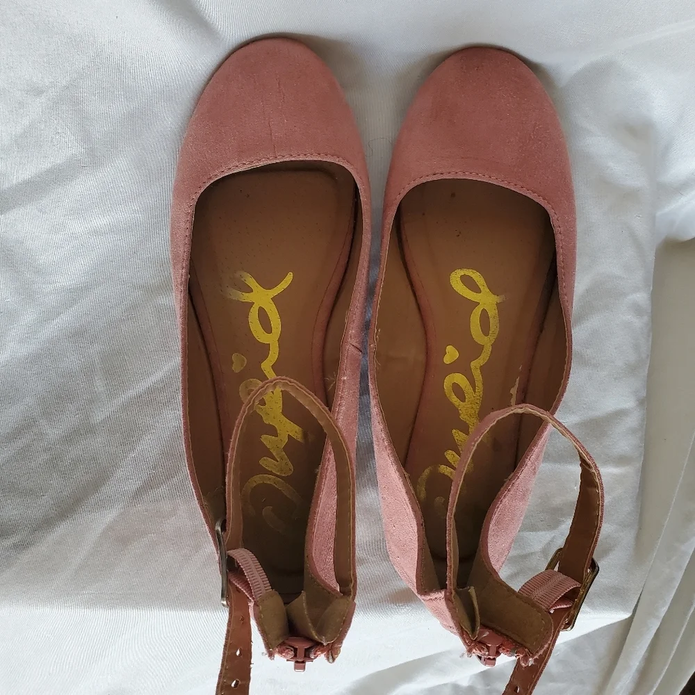 Qupid Girls Shoes Pink Babydoll Ballet Flats Just Be Black Slides Sandals Size 6